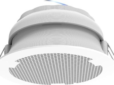 Splin Suporte Stand De Teto de Embutir para Amazon Alexa Speaker Echo Dot 5 ou 4 e Apple Siri HomePod Mini - Acabamento em Acrílico, fechamento ajustável por rosca - Modelo Clássico - (branco)