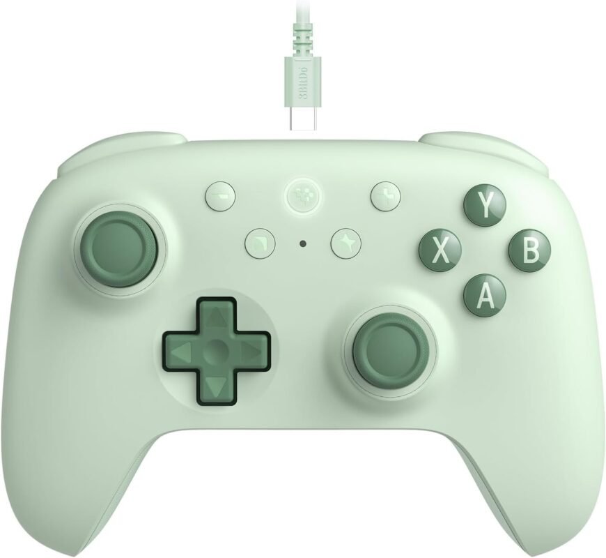 8Bitdo Ultimate 2C Wired Controller for Windows PC and Android, with 1000Hz Polling Rate, Hall Effect Joysticks and Hall Triggers, and Remappable L4/R4 Bumpers (Green)