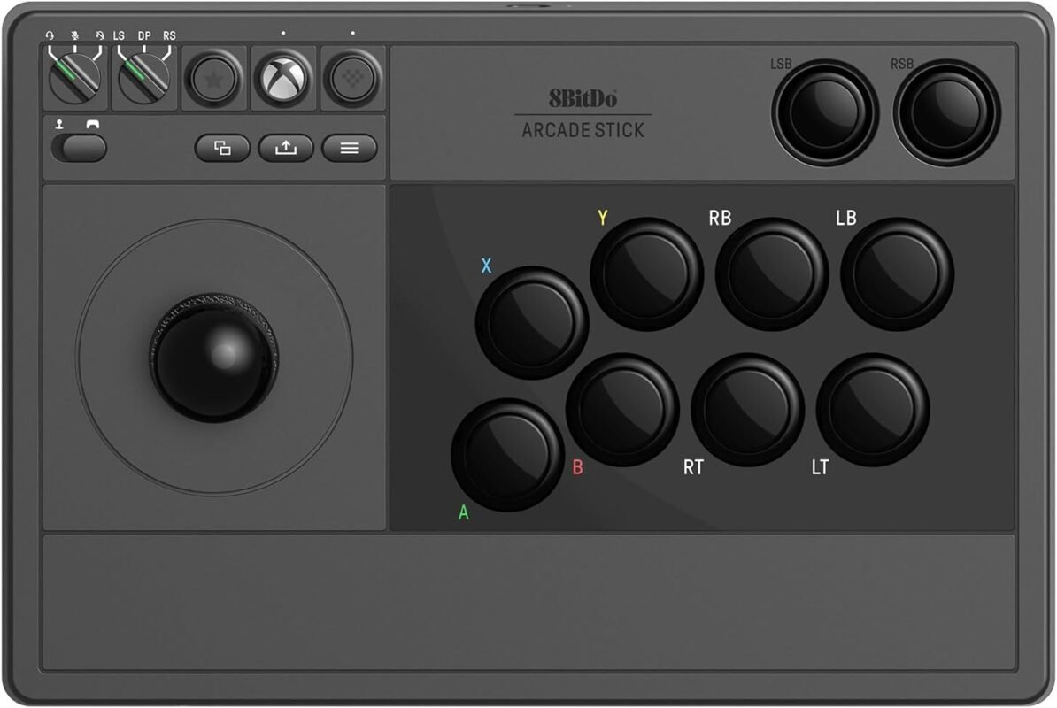 8Bitdo Wireless Arcade Stick for Xbox Series X|S, Xbox One and Windows 10, Arcade Fight Stick with 3.5mm Audio Jack - Officially Licensed (Black)