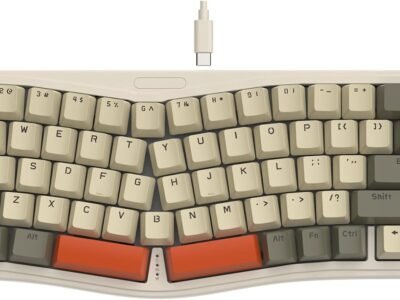 ATTACK SHARK AKS068 Teclado mecânico para jogos com fio 65% Alice Layout Hot-swapped Gaxeta, retroiluminação RGB VIA Botão programável NKRO TKL AS Interruptor vermelho linear pré-lubrificado(Cinza)