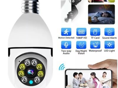 Câmera Segurança IP Lâmpada WiFi Full HD 1080p com Visão Noturna Infravermelho 1080P, Yoosee, Bivolt, Detecção de Movimento, Áudio Bidirecional, Prova D'água Giratória