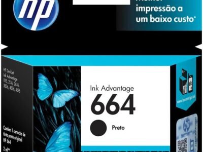 Cartucho de Tinta HP 664 Preto Original (F6V29AB) Para Impressora HP Deskjet 2136, Impressora HP Deskjet 2676, Impressora HP Deskjet 3776, Impressora HP Deskjet 5076, Impressora HP Deskjet 527