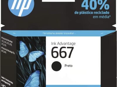 Cartucho de tinta HP 667 Preto Original (3YM79AB) Para Impressora HP Deskjet 2376, Impressora HP Deskjet 2776, Impressora HP Deskjet 6476, Impressora HP Deskjet 5076, Impressora HP Deskjet 5276