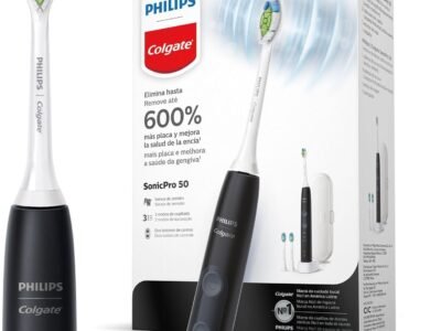 Colgate Philips Sonic Pro 50 - Escova De Dente Elétrica Recarregável Bivolt Com 2 Refis E Estojo De Viagem