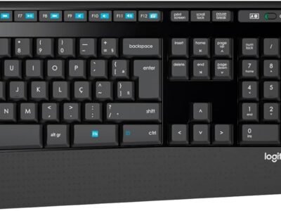 Combo Teclado e Mouse sem fio Logitech MK345 com Teclado com Apoio para as Mãos e Mouse Destro, Conexão USB, Pilhas Inclusas e Layout ABNT2