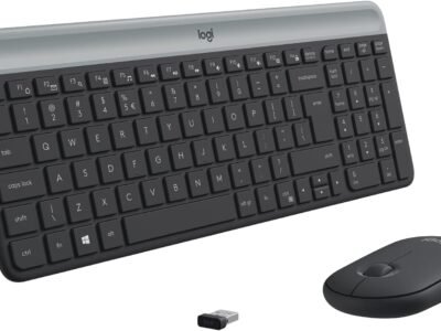 Combo Teclado e Mouse sem fio Logitech MK470 com Design Slim, Digitação e Clique Silencioso, Mouse Ambidestro, Conexão USB e Pilhas Inclusas - Grafite
