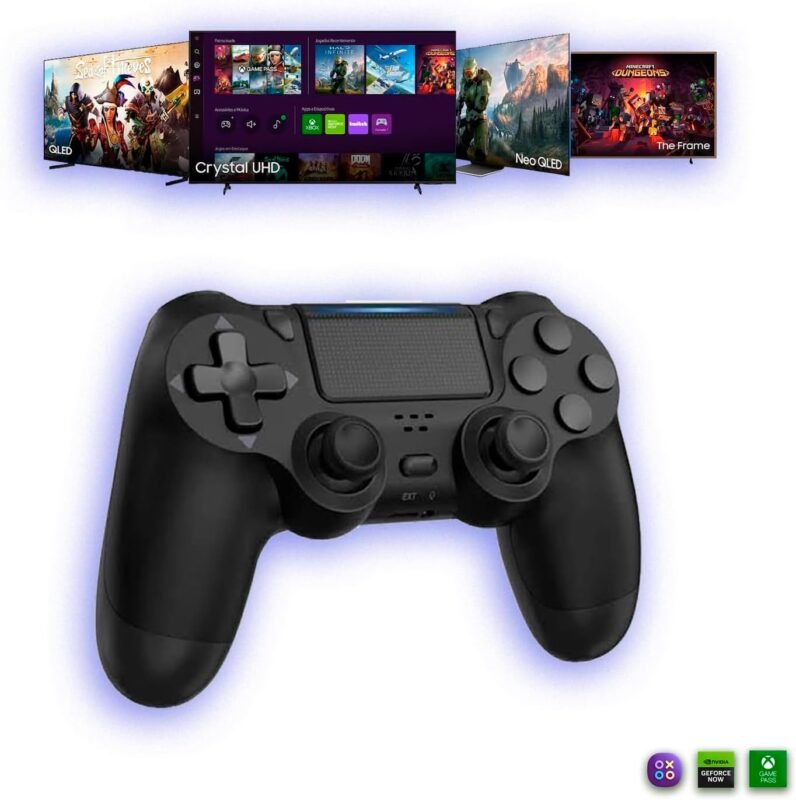 Controle Game Bluetooth para TV SAMSUNG PHILIPS TCL LG SONY Google TV Tizen Game Hub Game Pass GeForce NOW WebOS Android TV Roku TV PC QLED 3em1 4K AU7700 Cu7700 DU7700 alta compatibilidade