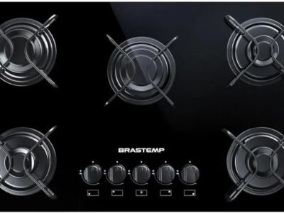 Cooktop 5 bocas Brastemp com grades piatina e acendimento automático - BDD75AE BIVOLT