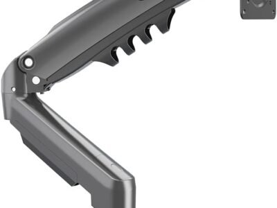 ELG, F80N, Suporte Ergonômico Articulado de Mesa com Pistão a Gás, Design Compacto e Retrátil para Monitores de 17'' a 35'', Suporta de 2kg a 9kg, Preto