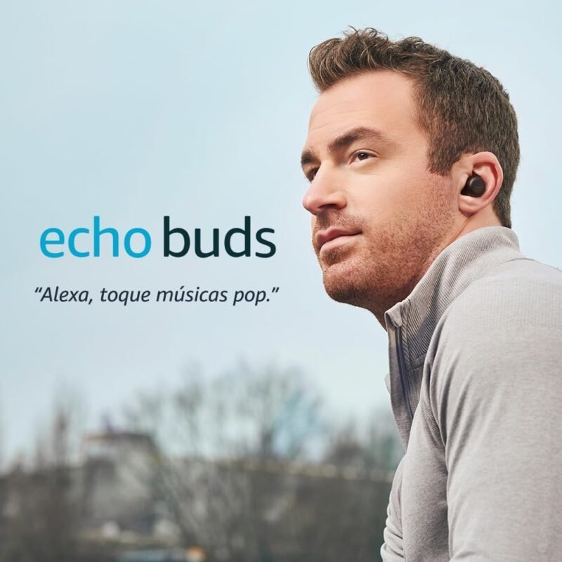 Echo Buds (Última geração): Fones de ouvido sem fio com cancelamento de ruído ativo e Alexa | Estojo de recarga sem fio
