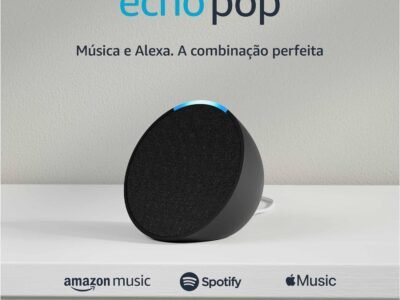 Echo Pop (Última geração) | Smart speaker compacto com som envolvente e Alexa | Cor Preta