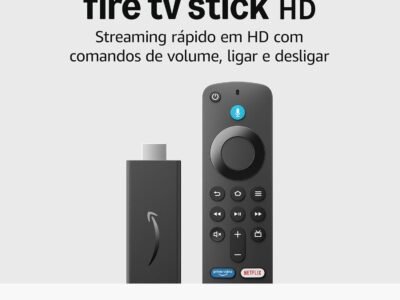 Fire TV Stick HD (Última geração) | Com controle remoto por voz com Alexa (inclui comandos de TV), controles de casa inteligente e streaming em HD