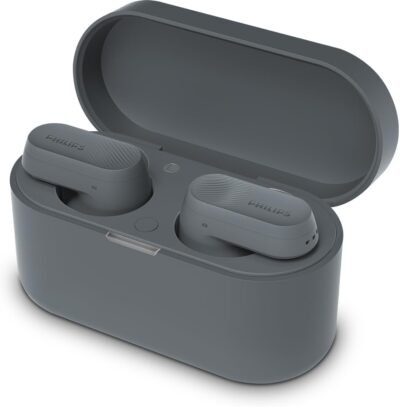 Fone de Ouvido Sem Fio TWS, PHILIPS, TAT3509GY/00, Bluetooth, Com Cancelamento de Ruído Ativo ANC, Até 24 horas de bateria, Cinza