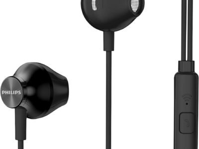 Fone de Ouvido com Microfone, PHILIPS, TAUE101BK/00, Com fio de 1,2 metros, intra-auricular, Preto