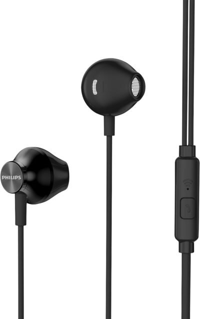 Fone de Ouvido com Microfone, PHILIPS, TAUE101BK/00, Com fio de 1,2 metros, intra-auricular, Preto