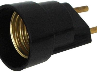 Foxlux Base Bocal Adaptador Plug Macho Plástico Preto