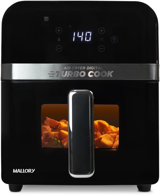 Fritadeira Mallory Turbo Cook 6 Litros - Estrutura Interna em Metal - Visor em Vidro e Luz Interna - Painel Touch - 127V