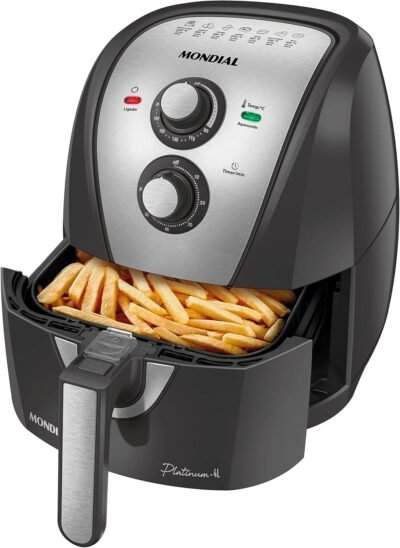 Fritadeira Sem Óleo Air Fryer 4L, Mondial, Grafite/Inox, 1500W, 110V - AFN-40-PI