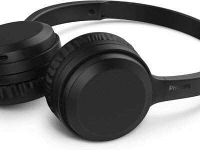 Headphone Philips bluetooth on-ear com microfone e energia para 15 horas na cor preto TAH1108BK/55