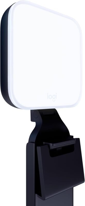 Iluminação de LED Premium Logitech Litra Glow para Streaming e Criação de Conteúdo com Tecnologia TrueSoft, Braço Ajustável e Controle por App, para PC/Mac - Preto
