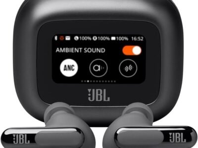 JBL, Fone de Ouvido Bluetooth, Live Beam 3, Intra Auricular, Sem Fio, Com Tela de 1.45", Cancelamento de Ruído, Resistente À Água e Poeira - Preto