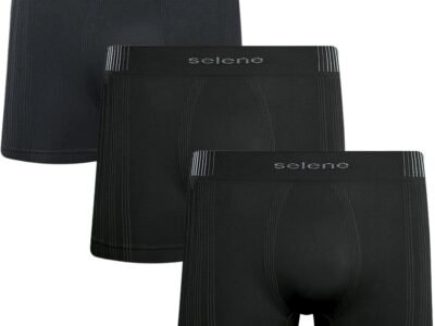 Kit 3 Cueca Boxer Selene Sem Costura Alta Performance Poliamida Cós 40MM Masculino Adulto