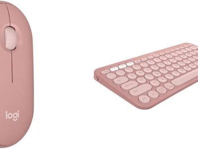 Kit Mouse Sem Fio Logitech Pebble 2 M350s Rosa + Teclado Sem fio Logitech Pebble Keys 2 K380s Rosa