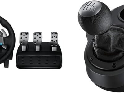 Kit Volante Logitech G29 Driving Force e Pedais para PS5, PS4, PS3 e PC + Câmbio Logitech G Driving Force