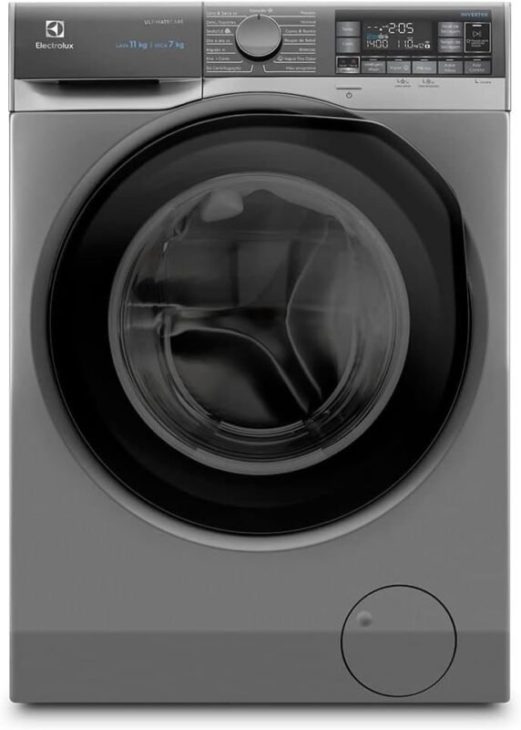 Lava & Seca Electrolux 11 Kg Ultimate Care Prata com 15 Programas de Lavagem - LSW11
