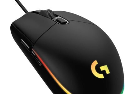 Mouse Gamer Logitech G203 LIGHTSYNC RGB, Efeito de Ondas de Cores, 6 Botões Programáveis e Até 8.000 DPI - Preto