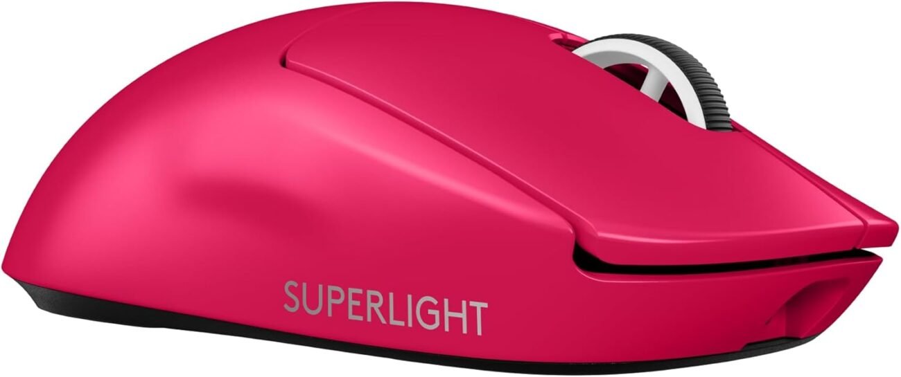 Mouse Gamer Sem Fio Logitech G PRO X SUPERLIGHT 2 com Tecnologia LIGHTSPEED, Ultraleve, Switch LIGHTFORCE, Sensor HERO 2 com 32K DPI, 5 botões programáveis e Bateria Recarregável - Rosa Magenta