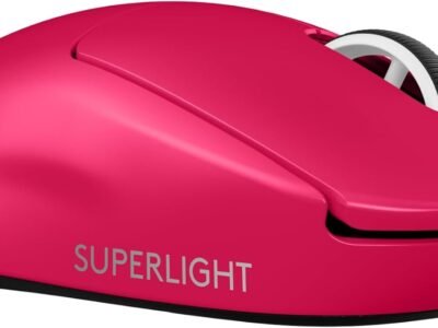 Mouse Gamer Sem Fio Logitech G PRO X SUPERLIGHT 2 com Tecnologia LIGHTSPEED, Ultraleve, Switch LIGHTFORCE, Sensor HERO 2 com 32K DPI, 5 botões programáveis e Bateria Recarregável - Rosa Magenta