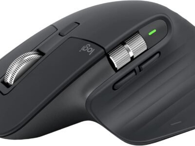 Mouse sem fio Logitech MX Master 3S com Sensor Darkfield para Uso em Qualquer Superfície, Design Ergonômico, Clique Silencioso, Conexão USB ou Bluetooth - Grafite