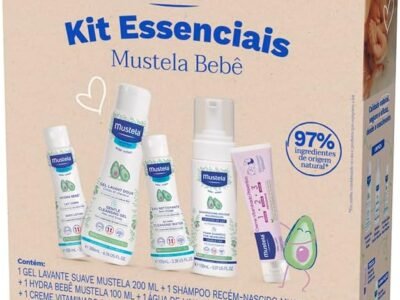 Mustela Kit Essenciais Bebê e Criança - Gel Lavante 200ml + Shampoo Recém-Nascido 150ml + Hydra Bebê 100ml + Água de Limpeza 100ml + Creme Vitaminado Preventivo De Assaduras 54g - Edição limitada