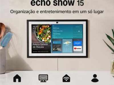 Novo Echo Show 15 | Smart display Full HD de 15,6” com Alexa, experiência Fire TV e controle remoto por voz