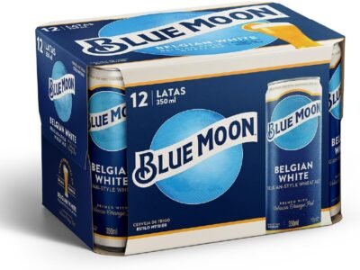 Pack Cerveja Belgian White Ale Blue Moon Lata 350ML Com 12 Unidades