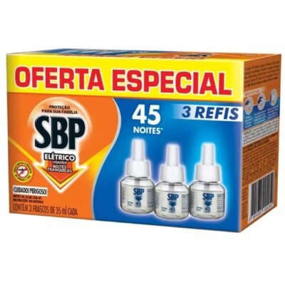 Repelente Líquido Elétrico SBP Refil - Caixa c/ 3 Unidades 35ml cada