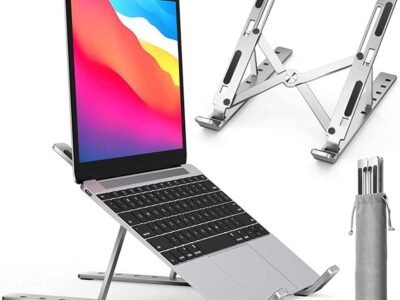 Suporte De Notebook De Alumínio Ajustável Para Notebook De 6 Ângulos Ajustável De Alumínio Dobrável E Ergonômico Para Desktop Portátil Compatível Com Macbook, Ipad, Hp, Dell, Lenovo 10-17 Polegadas