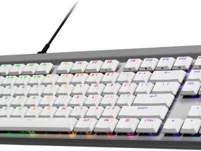 Teclado Mecânico Gamer Logitech G515 com Design TKL, RGB LIGHTSYNC e Switch GL Brown Tactile - Branco