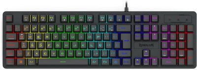 Teclado Membrana Gamer Redragon Netherbane Iluminação Rainbow Preto ABNT2 K521-R PT