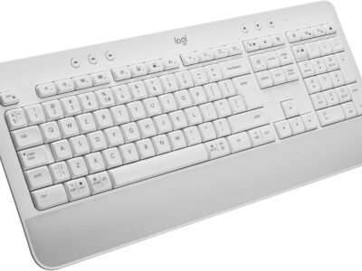 Teclado Sem Fio Logitech Signature K650 Com Apoio para as Mãos, Resistente a Derramamentos, Teclado Numérico, Conexão Bluetooth ou Receptor USB Logi Bolt e Layout US INTL- Branco