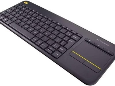 Teclado sem fio Logitech K400 Plus TV com Controle Easy Media e Touchpad Integrado, Conexão USB Unifying e Layout ABNT2