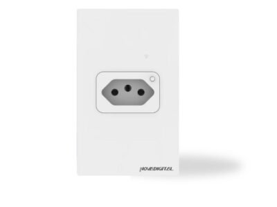 Tomada Inteligente de embutir 20A 4x2 com vidro temperado e Medidor de consumo elétrico Compatível com Google Home e Alexa da Amazon (Branca)