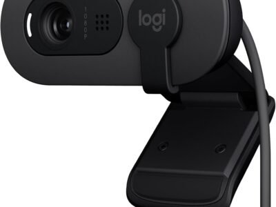 Webcam Full HD Logitech Brio 100 com Microfone Integrado, Proteção de Privacidade, Correção Automática de Luz e Conexão USB-A - Grafite